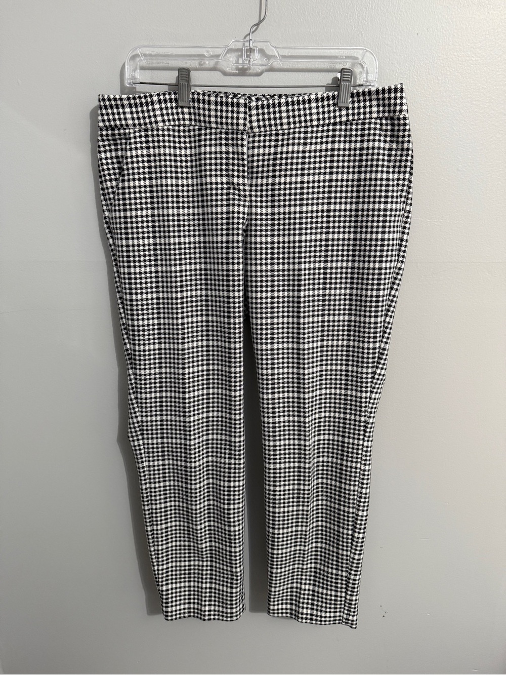 Express Pants Womens 10 Columnist Gingham Ankle Career Neutral Plaid Career